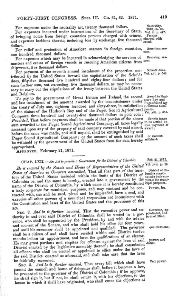 dc organic act of 1871