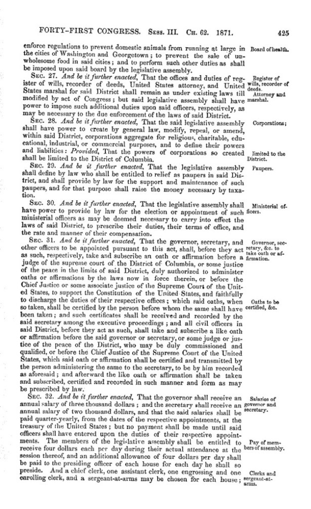 dc organic act of 1871