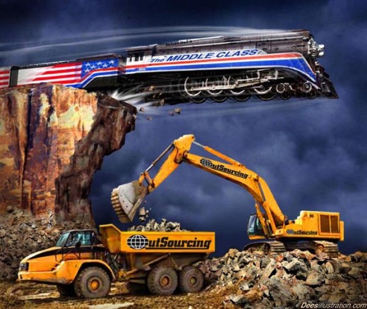 "Destroy the middle class - outsourcing will do it." "Destroy the middle class - outsourcing will do it."