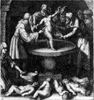 Ritual murder of several babies Ritual murder of several babies