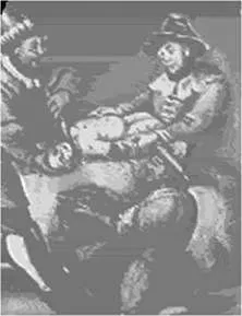 Depiction of ritual torture and murder of a baby Depiction of ritual torture and murder of a baby