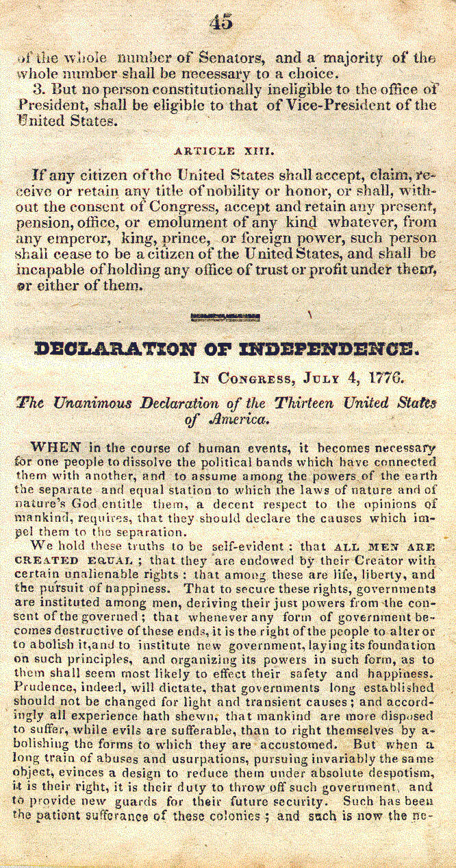 Constitution, 1825 Manuscript, Title Page