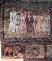 Samuel anointing David.